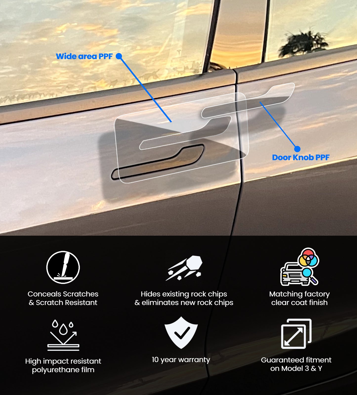 Model 3 & Y Door Handle PPF Kit